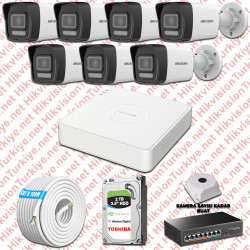 Hikvision 07 İp Kameralı 4mp Hibrit Colorvu Kamera Seti